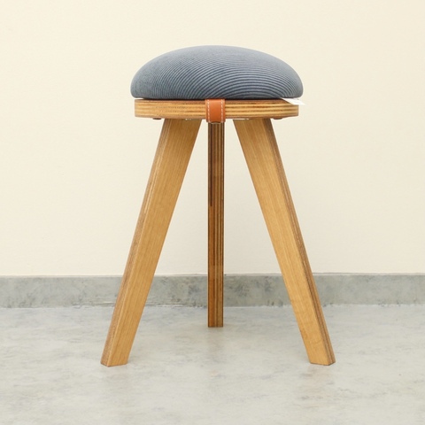 『marumoko』stool/blue gray&white oak（突板）