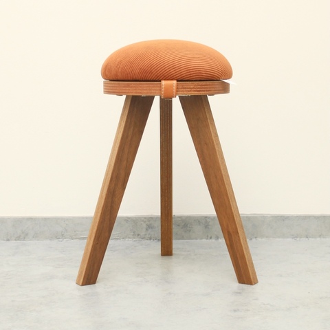 『marumoko』stool/orange &walnut（突板）