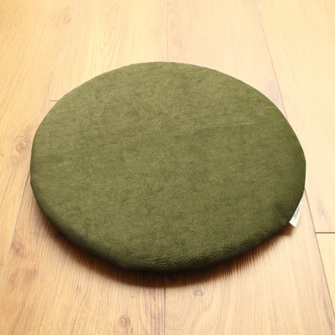 座布団/chair pat/丸型　 knit velvet & moss green