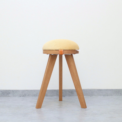 『marumoko』stool /yellow & oak（無垢材）